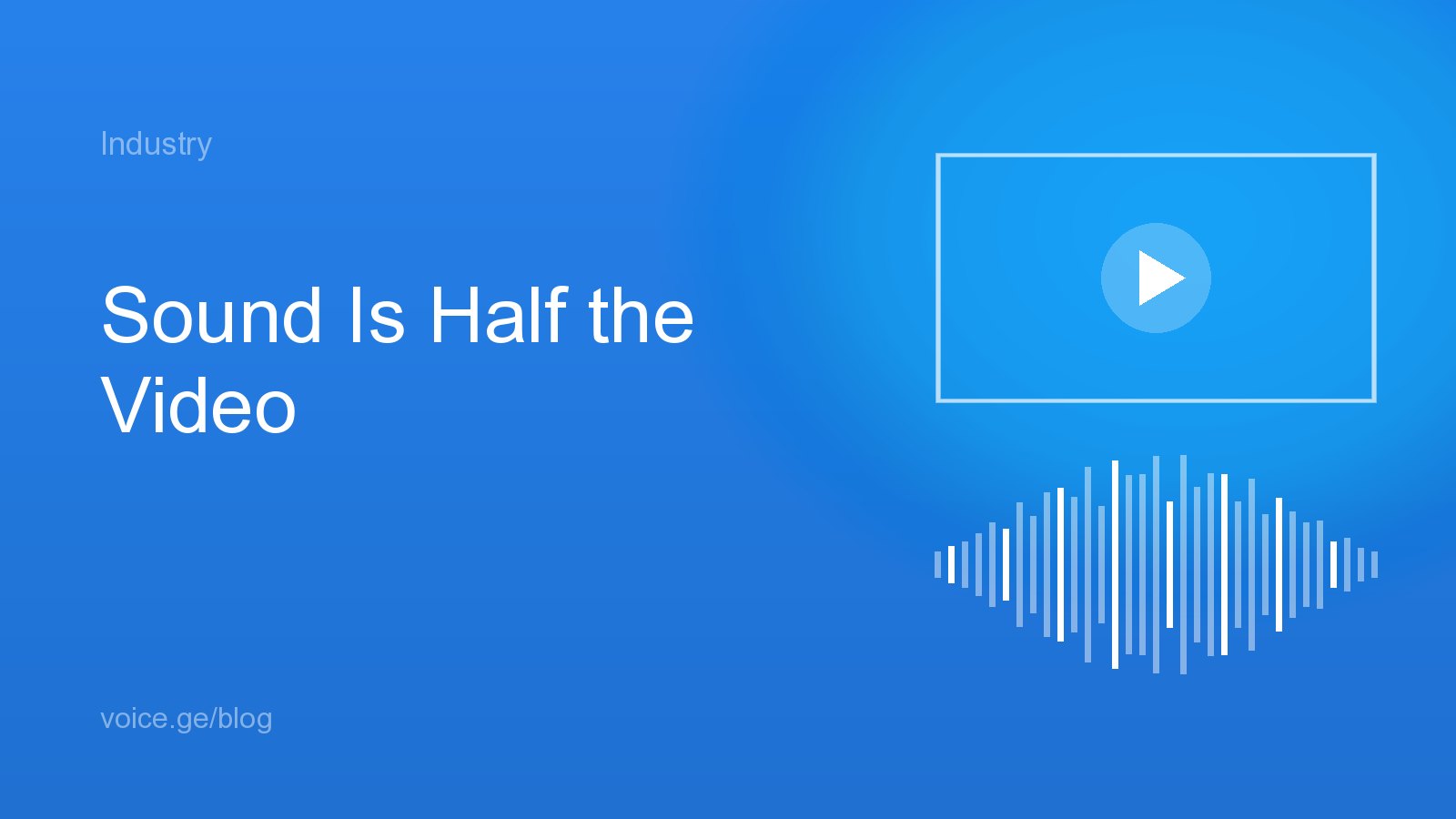 Audio in video production: video frame and sound waveform